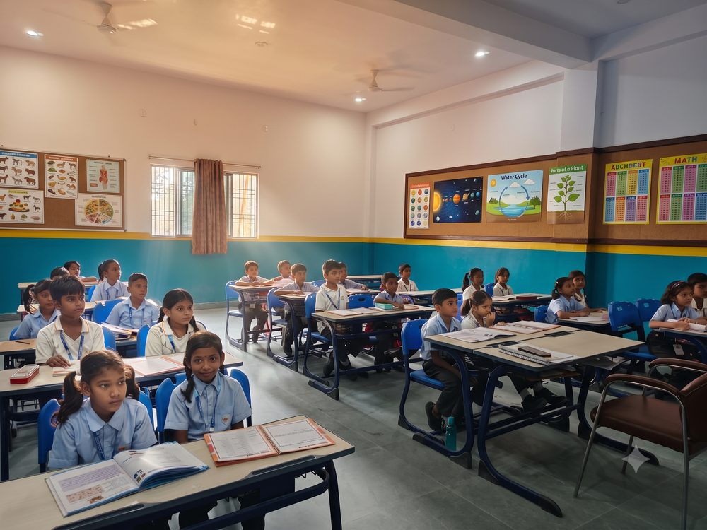 Students in class at Birla Open Minds International School, Koderma